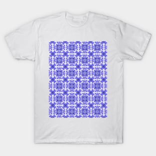 Classic European Blue Tiles Pattern T-Shirt